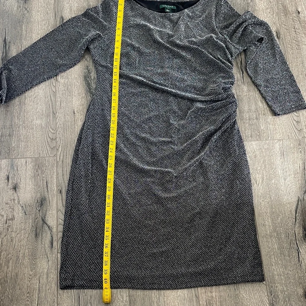 Ralph Lauren Black and Silver Long Sleeve Dress - Picture 4 of 8